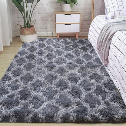 Tinyboy-hbq Area Rugs Shaggy Carpet for Living Room Bedroom Large Fluffy Carpet Modern Non-Slip Mat Multisize Rug Indoor Home Decor (Gray White, 80 x 120 cm)