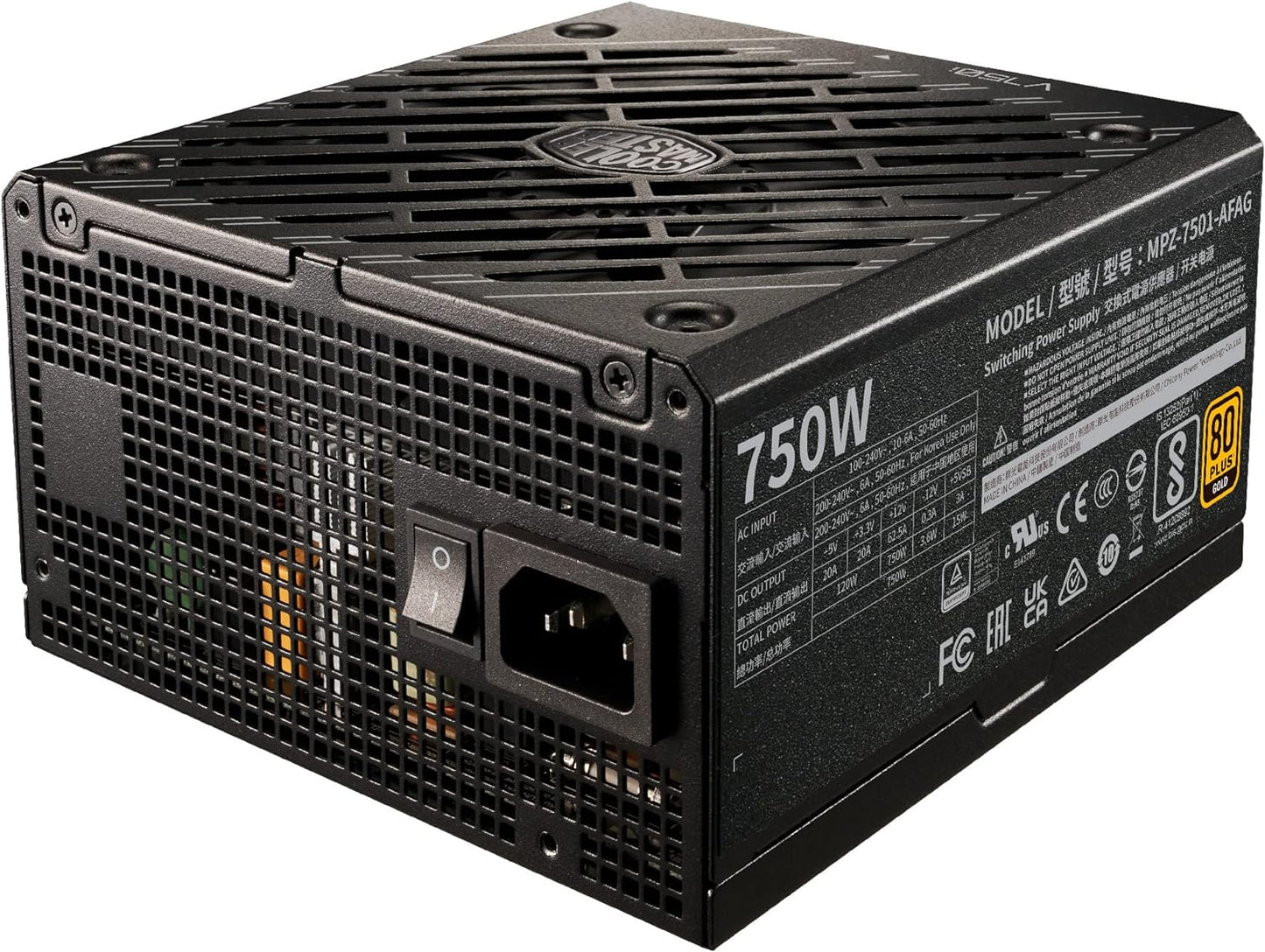 Cooler Master V650 Gold V2 PSU, UK Plug - 650W, 80 PLUS Gold, Fully Modular, ATX Power Supply Unit, Quiet 135 mm FDB Fan, Semi-Fanless Mode, 10-Year Warranty Black Edition