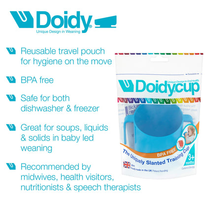 Doidy Cup - Training Sippy Cups for Toddler Cup & Babies - Unique Slanted Design Two Handles Baby Cup - Great Weaning Cup for Milk, Water & Juice - Use from 3-6 Months to Toddler (Purple)