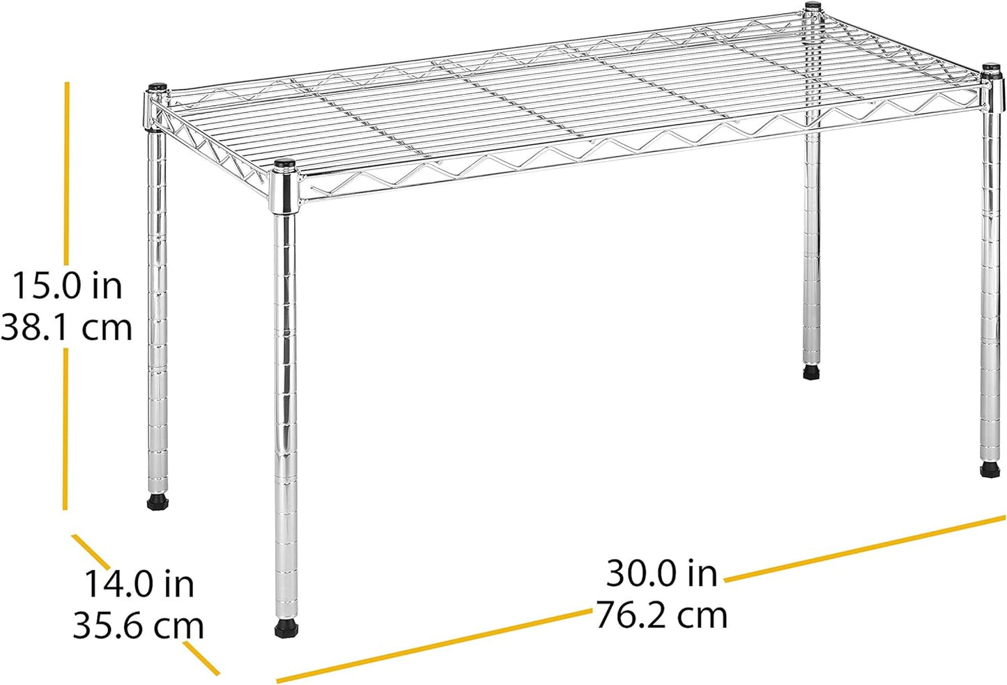 Whitmor Supreme Wide Stacking Shelf - Heavy Duty - Adjustable - Chrome