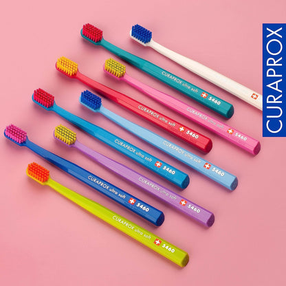 Curaprox Toothbrush CS 5460 Ultra-Soft, 3 Pack - Ultra Soft Toothbrush for adults with 5460 CUREN Bristles - Curaprox Manual Toothbrush