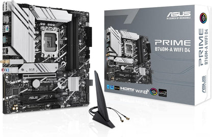 ASUS PRIME B760-PLUS D4 ATX Motherboard, LGA1700, Intel B760 Chipset, 4xDDR4 Slot, Max 128GB, PCle 5.0, 2.5Gb Ethernet, Fan Xpert 2+, Aura Sync, DP/VGA/HDMI