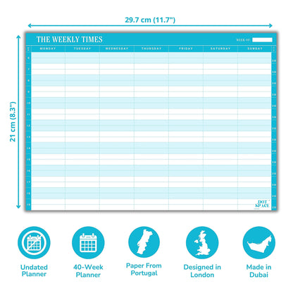 DOTSPACE Plan of Action Weekly Planner Notepad - Priorities Matrix for Brainstorming, Weekly To Do List and Notes - 40 Premium Tear Off Sheets/Weeks - Desk Planner/Organizer