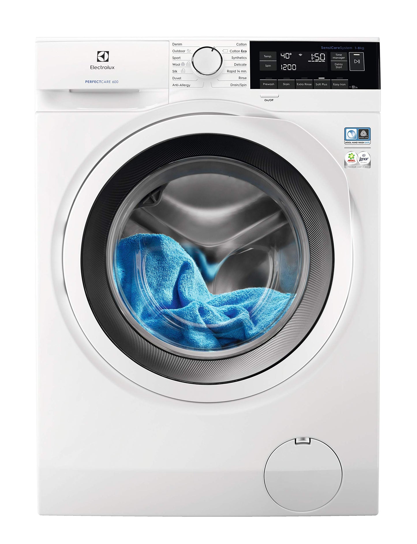 Electrolux 8KG Inverter Motor Front Load Washing Machine, 1400 RPM & 5 Star Energy Saving, 12 Programs, Low Noice, Steam Care Hygiene, Fully Automatic Washer, PerfectCare600, Made in Poland EW6F3844BB