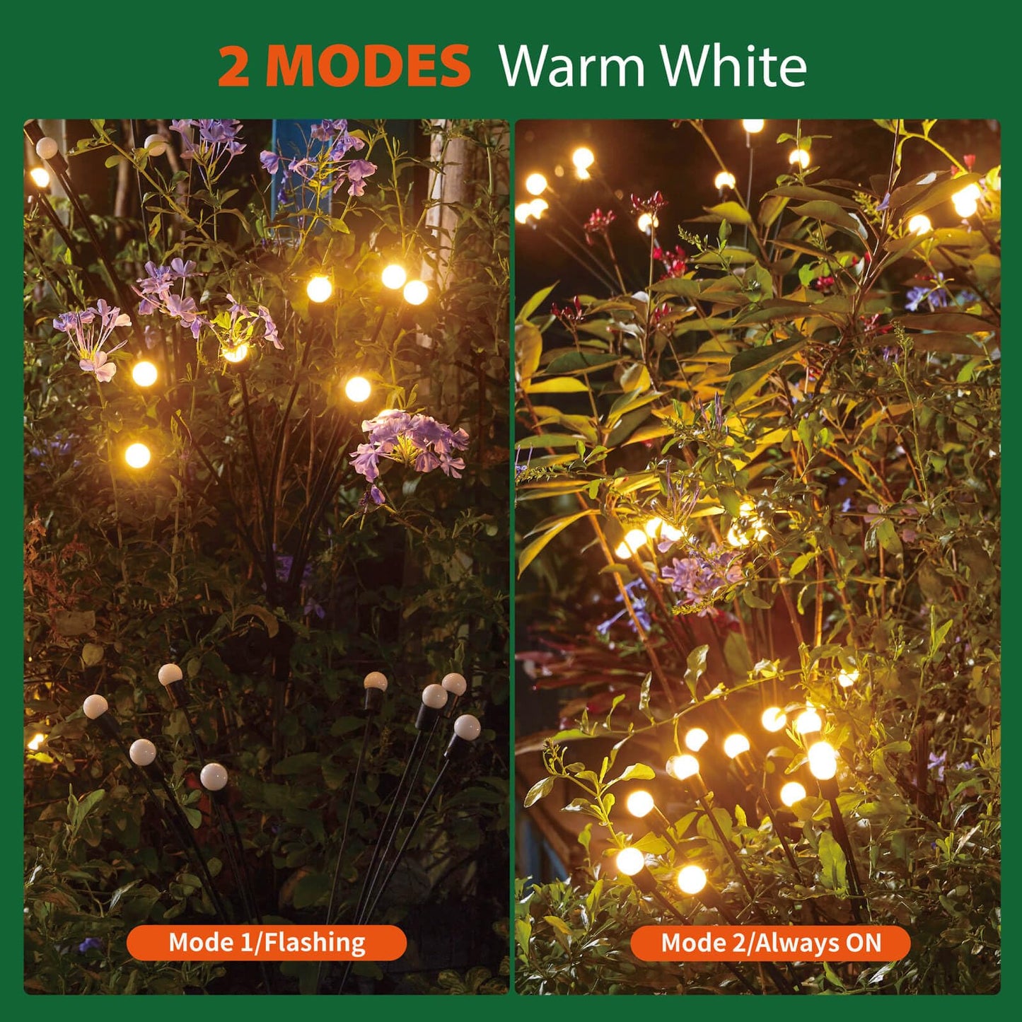 CRILEAL 8LED Solar Powered Firefly Lights,Outdoor Waterproof,Starburst Swaying Solar Lights, Garden Lights for Path Landscape Outdoor Decorative Lights White Warm 4Pack