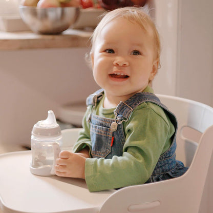 NUK First Choice+ Stainless Steel Learner Cup Sippy Cup | 6-18 Months | Leak-Proof Silicone Spout | Anti-Colic Vent | BPA-Free | 125ml | Blue | 1 Count