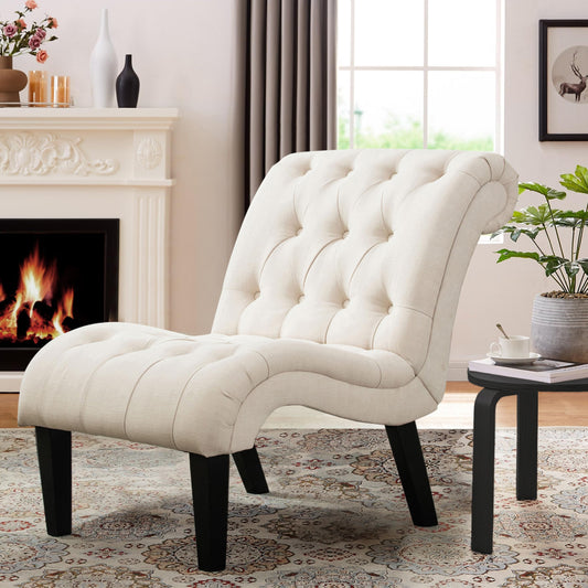 Yongqiang Accent Chair for Bedroom Modern Upholstered Living Room Chairs Armless Fabric Lounge Chair