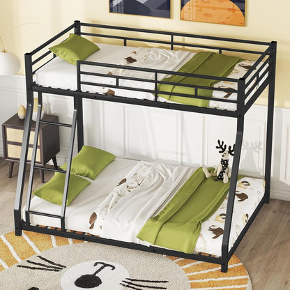 Bellemave Bunk Bed Full Over Queen, Heavy Duty Metal Bunk Bed Frame, Queen bunk Bed for Adults, Adult bunk beds Heavy Duty, Full XL Bunk Bed, Black