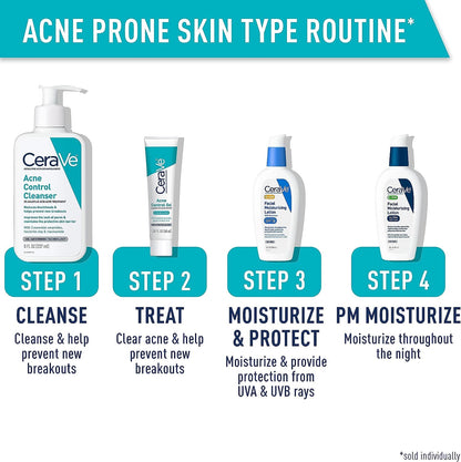 CeraVe Skin Care Set for Acne Treatment with Face Wash with Benzoyl Peroxide, Retinol Serum, AM Face Moisturizer with SPF & PM Face Moisturizer,5oz Cleanser + 1oz Serum + 2oz AM Lotion + 2oz PM Lotion