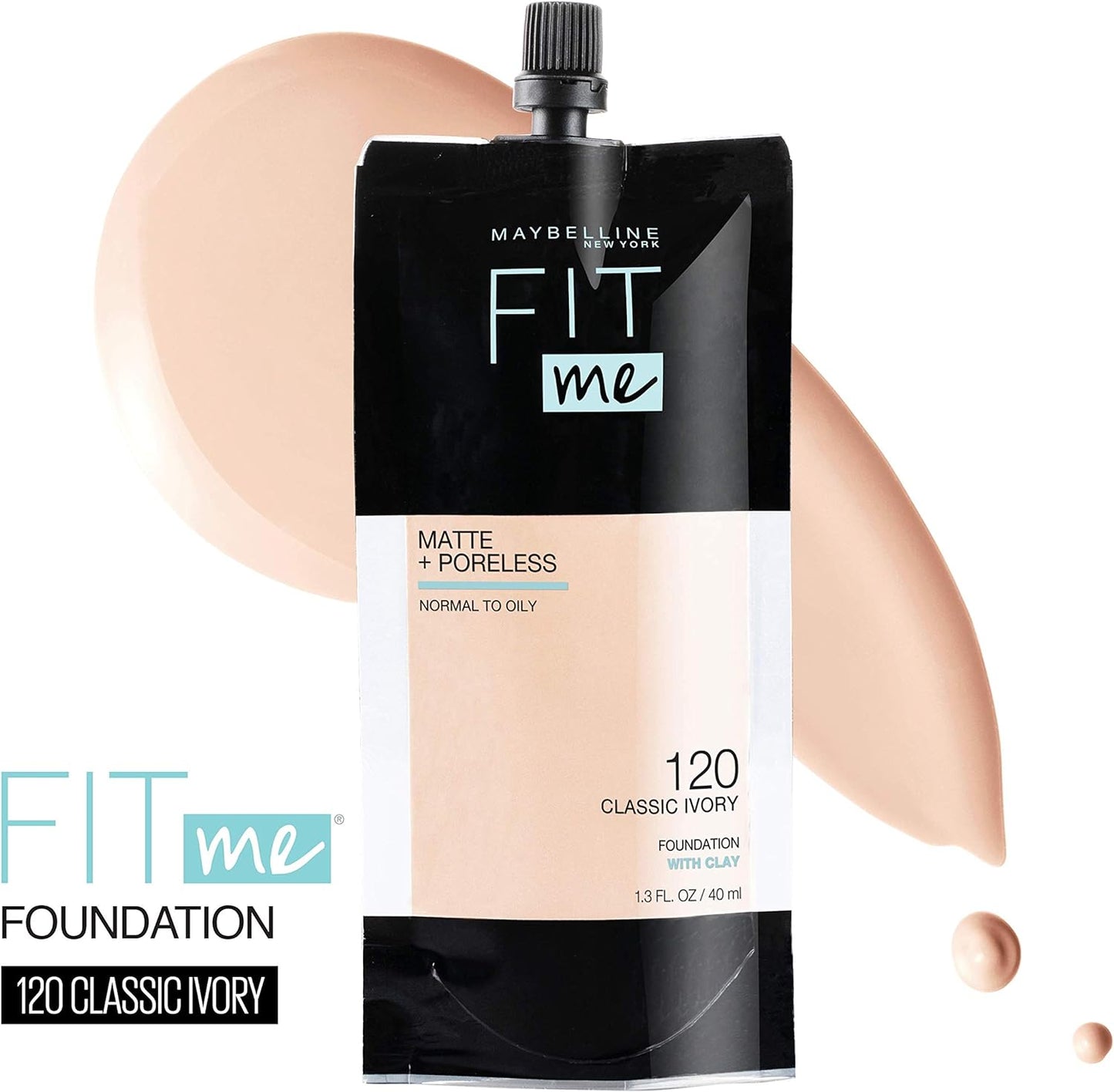 Maybelline Fit Me Matte + Poreless Liquid Oil-Free Foundation Makeup, Soft Tan, 1 Count (Packaging May Vary)