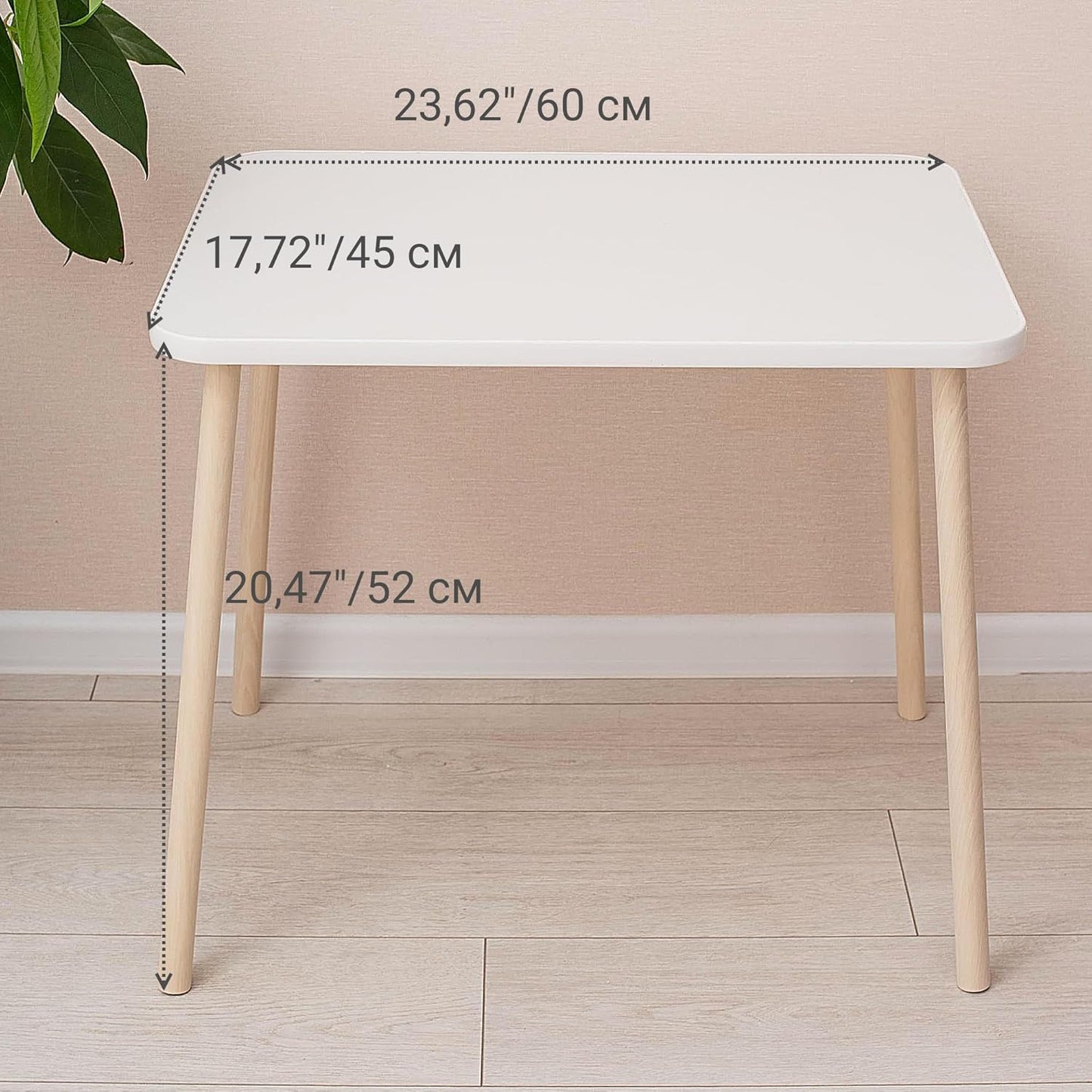 135- Kids Wooden Table and Chair Set Kids Play Table with 1 Chair 1 Pieces Kids Round Table for Toddler Girls Boys White Kids Furniture for Kids Room Classroom White