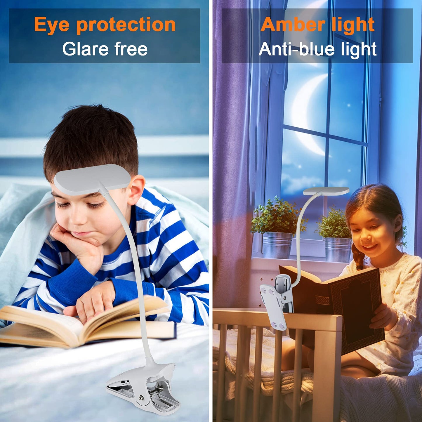 Ufanore LED Desk Lamp, Reading Light with 5 Color Modes 5 Brightness, Rechargeable, Touch Control, Dimming, Eye-caring Table Lamp for Home Office Bed Kids Study Book, Black