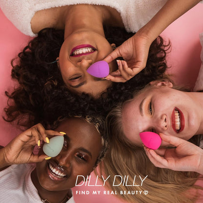 Dilly Dilly Find My Real Beauty Cosmetics Silky Softness Makeup Sponge Blender, with mini Puff, Beauty Tool for Makeup (Pink)