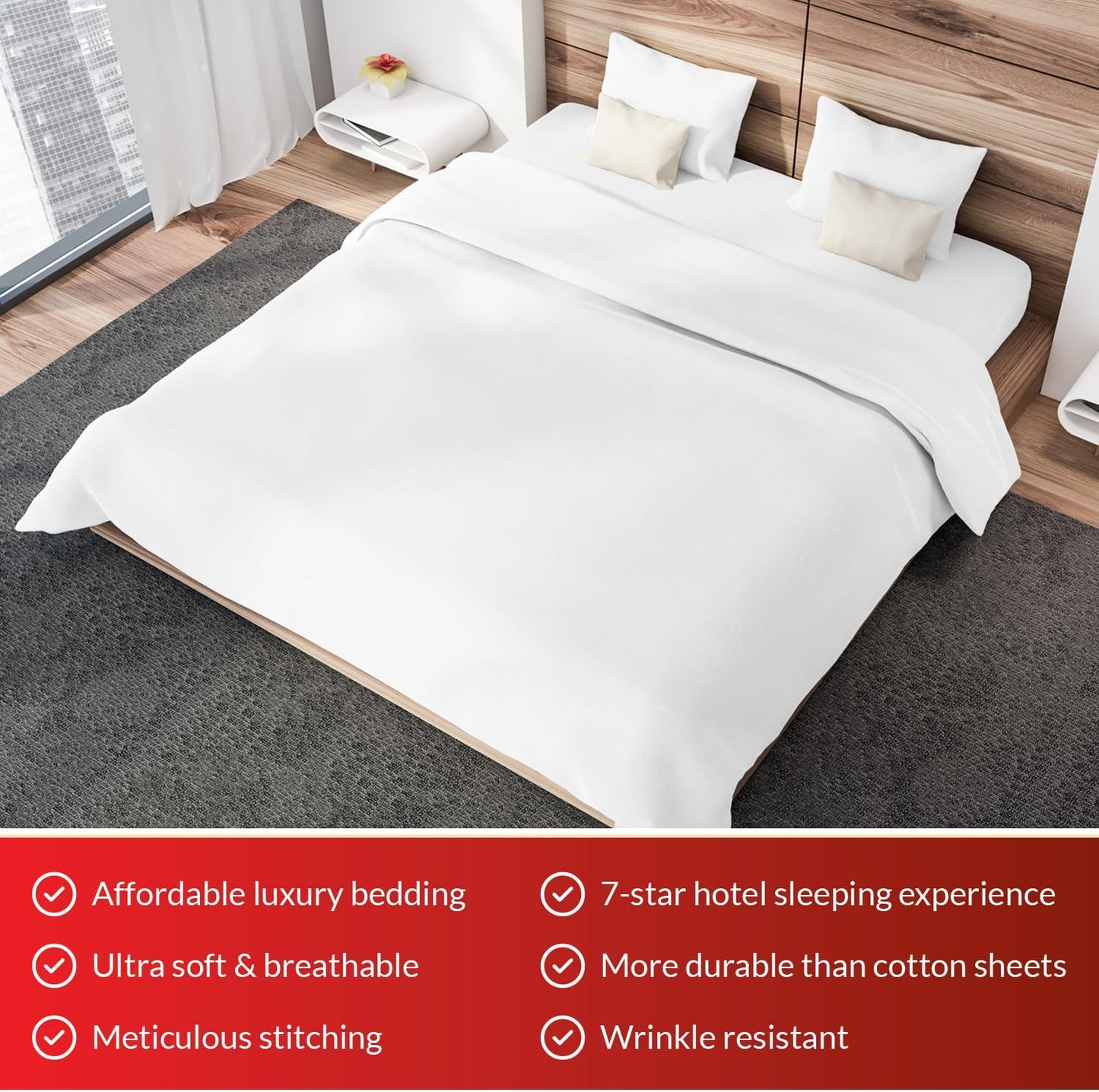 Premium Beige King Sheets Set - 1800 TC Series 4 Piece Bed Sheets - Soft Brushed Microfiber Fabric - 16 Inches Deep Pockets Sheets Wrinkle Free & Fade Resistant by Infinitee Xclusives