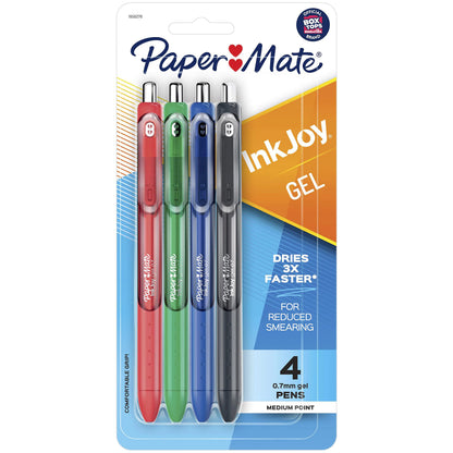 Paper Mate Inkjoy Gel Retractable Pen, 0.7Mm, Ink, Pack Of 14, Assorted (1951636)