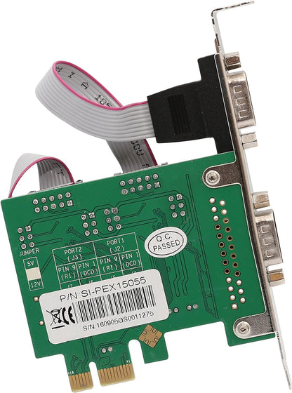 I/O Crest 2 Port Serial COM DB9 RS-232 and 1 Port DB25 Printer Lpt1 Port PCI-E 1.0 X1 Card WCH382 Chipset