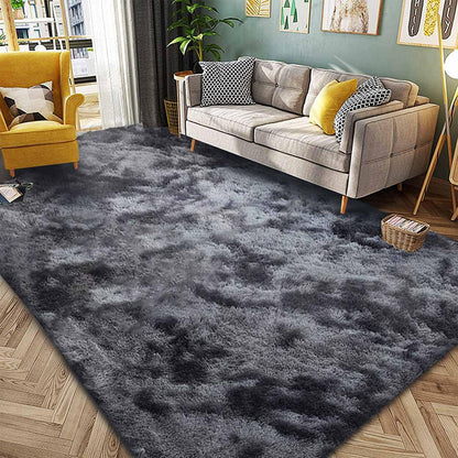 Tinyboy-hbq Area Rugs Shaggy Carpet for Living Room Bedroom Large Fluffy Carpet Modern Non-Slip Mat Multisize Rug Indoor Home Decor (Gray White, 80 x 120 cm)