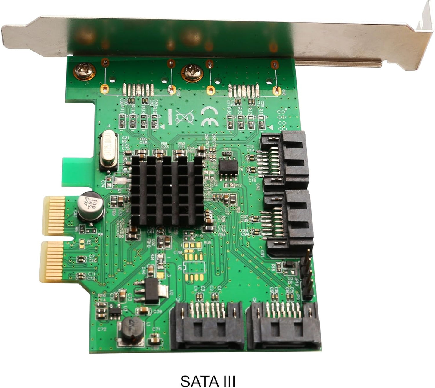 I/O Crest 4 Port SATA III PCI-e 2.0 x1 Controller Card Marvell 9215 Non-Raid with Low Profile Bracket SI-PEX40064