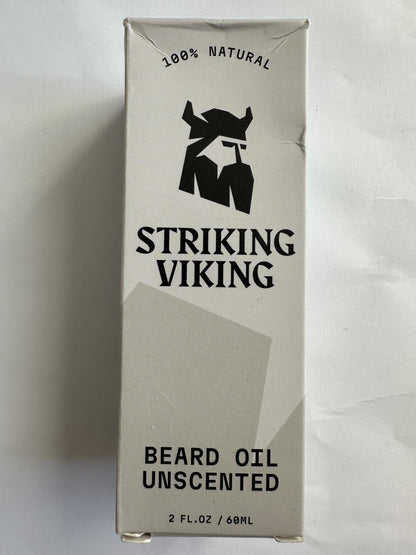 Vanilla Beard Oil (Large 2 oz.) - 100% Natural Beard Conditioner with Organic Tea Tree, Argan, and Jojoba Oil with Vanilla Scent - Softens, Smooths, and Strengthens Beard Growth by Striking Viking