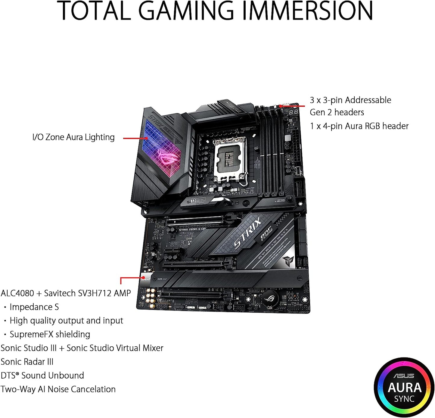 ASUS ROG Strix Z690-E Gaming WiFi 6E LGA 1700(Intel 12th Gen) ATX gaming motherboard(PCIe 5.0,DDR5,2.5 Gb LAN,Thunderbolt 4,5xM.2,1xPCIe 5.0 M.2,ROG Hyper M.2 Card,Front panel USB 3.2 Gen 2x2 Type-C)