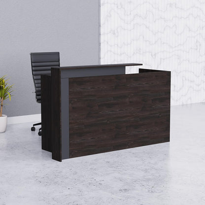 Mahmayi REC-2 Designer Reception Desk For Office Space, Front Office Desk (White-Coco Bolo)