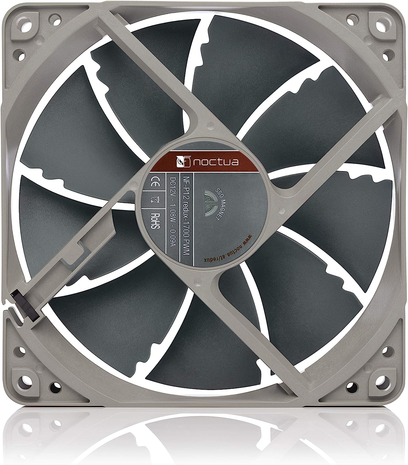 Noctua NF-P12 redux-1700 PWM, High Performance Cooling Fan, 4-Pin, 1700 RPM (120mm, Grey)