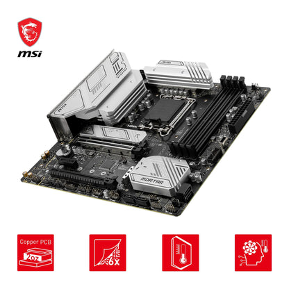 MSI PRO B760-P WIFI DDR4 Motherboard, ATX - Supports Intel 12th & 13th Gen Core Processors, LGA 1700 - DDR4 Memory Boost 5333+MHz/OC, PCIe 4.0 x16 Slots, M.2 Gen4 Slots, 2.5G LAN, Wi-Fi 6E