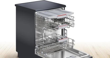 Bosch Series 4, Free-Standing Dishwasher 60 cm, 14 place settings, Home Connect enabled via WLAN,1 Year Manufacturing Warranty, SMS4HMC65M Black inox