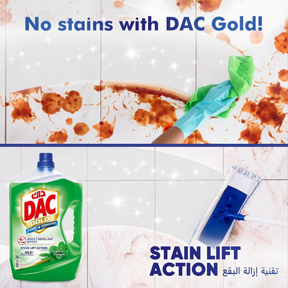 DAC Gold Multi-Purpose Disinfectant & Liquid Cleaner, with 3X thicker formula (kills 99.9% of germs), Insect Repellent effect, 3L + 1L