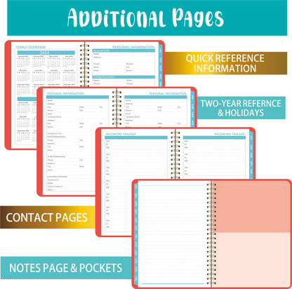 KSNOW 2024 Weekly and Monthly Planner, Runs from January 2024 to December 2024, Life Planner to Hit Your Goals & Live Happier, 12 Months Yearly Agenda Productivity for Women & Men, A5 (Blue)