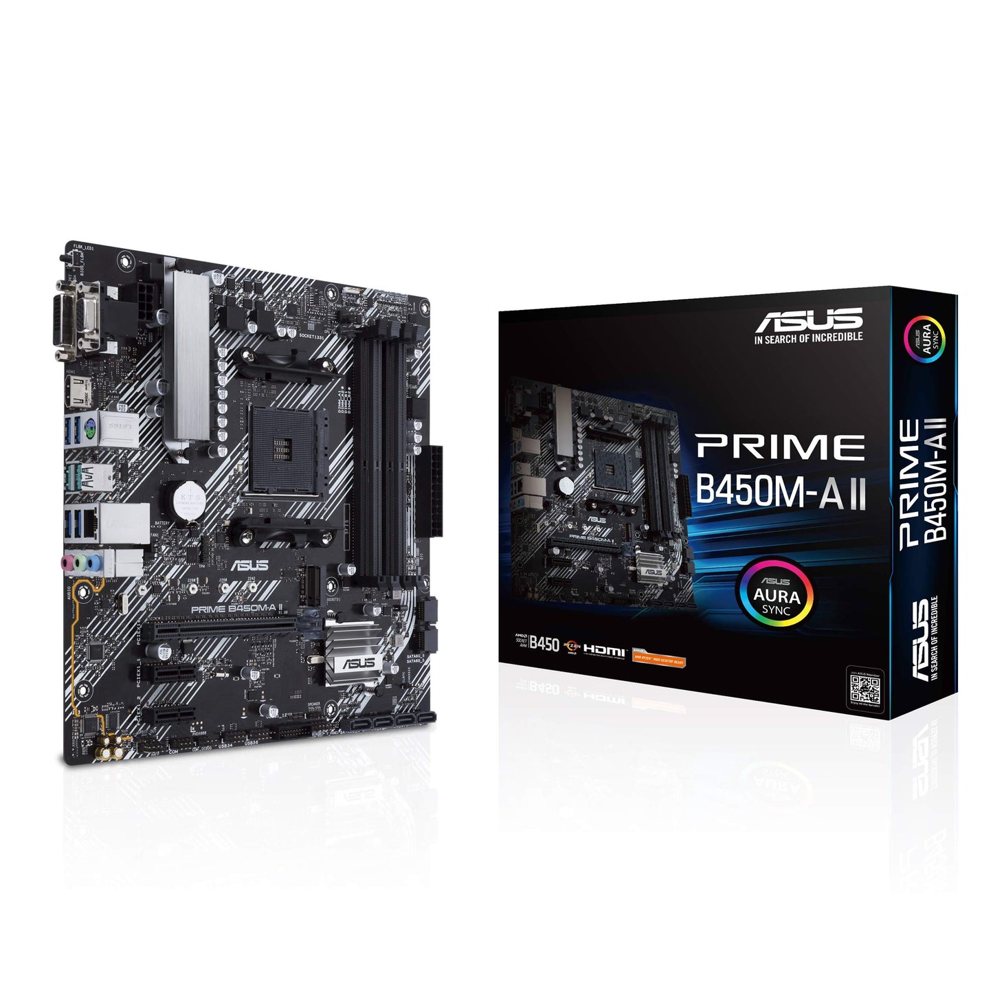 Asus Prime B450M-A Ii Amd Am4 (Ryzen 5000, 3Rd/2Nd/1St Gen Ryzen Micro Atx Motherboard (128GB DDR4, 4400 O.C.), Nvme, Hdmi 2.0B/Dvi/D-Sub, Usb 3.2 Gen 2, Bios Flashback, And Aura Sync)