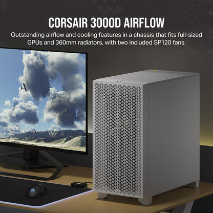 CORSAIR 3000D RGB Tempered Glass Mid-Tower, Black