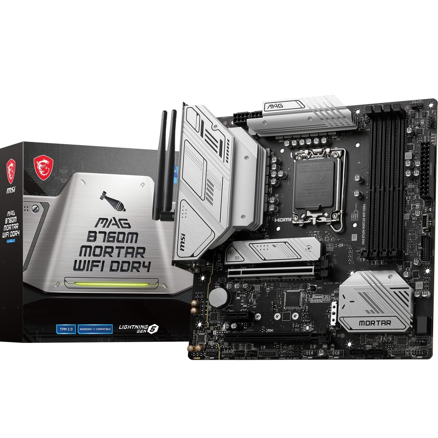 MSI PRO B760-P WIFI DDR4 Motherboard, ATX - Supports Intel 12th & 13th Gen Core Processors, LGA 1700 - DDR4 Memory Boost 5333+MHz/OC, PCIe 4.0 x16 Slots, M.2 Gen4 Slots, 2.5G LAN, Wi-Fi 6E