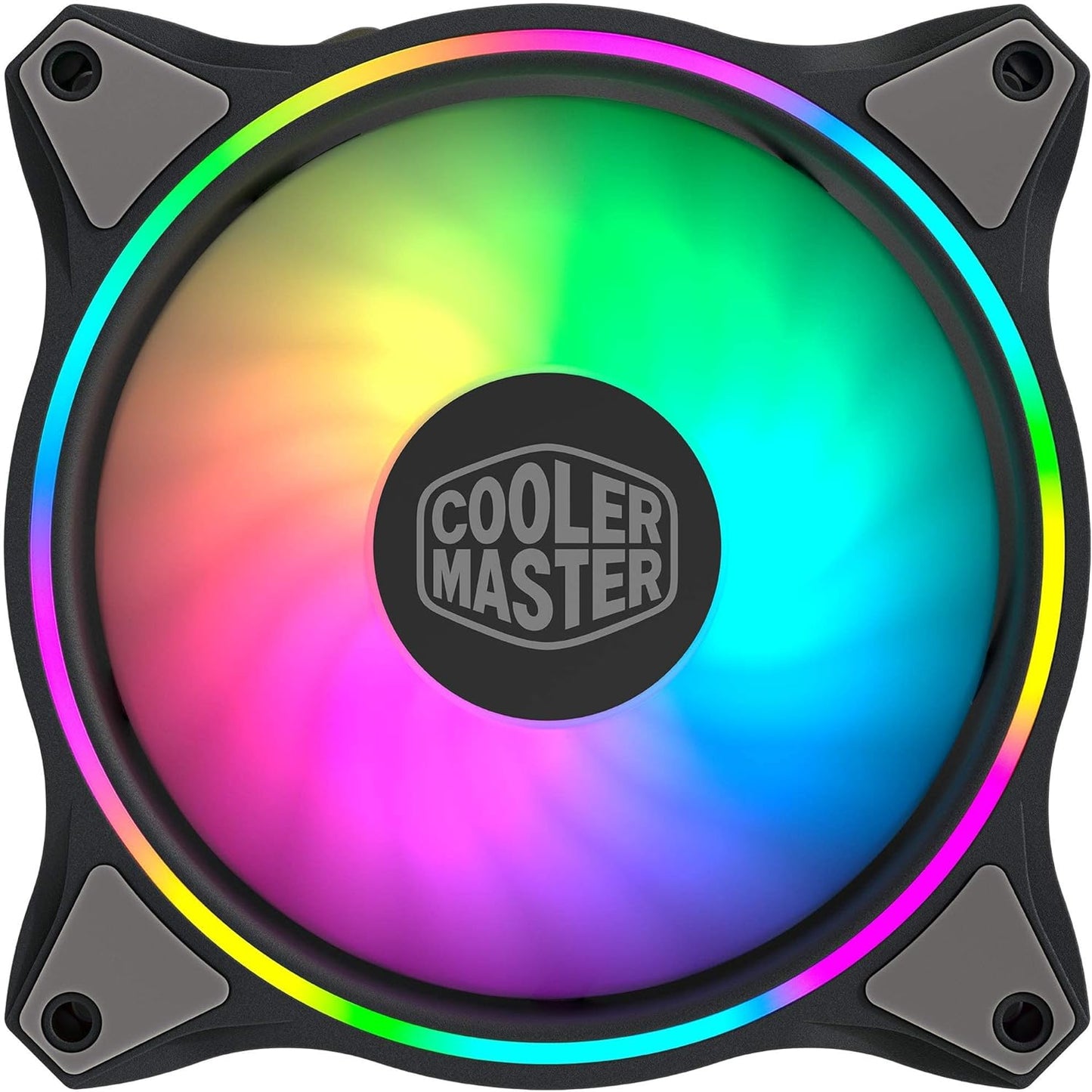 Cooler Master MasterFan MF120 Halo White Edition Duo-Ring ARGB 3-Pin Fan, 24 Independently LEDS, 120mm PWM Static Pressure Fan, Absorbing Pads for Computer Case & Liquid Radiator