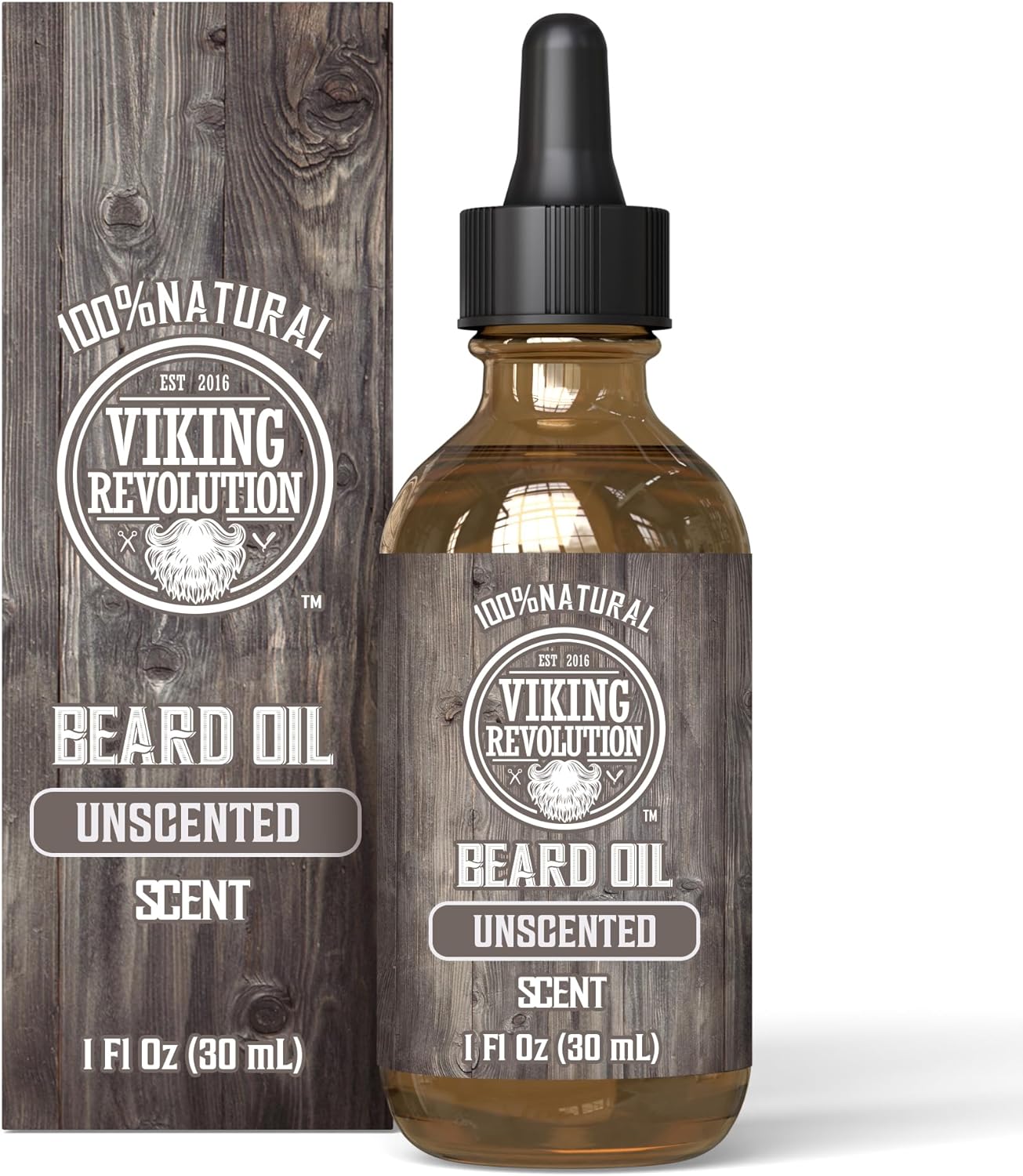 Viking Revolution Beard Oil Conditioner - All Natural Unscented Argan & Jojoba Oils - Softens, Smooths & Strengthens Beard Growth - Grooming Beard and Mustache Maintenance Treatment, 1 Pack