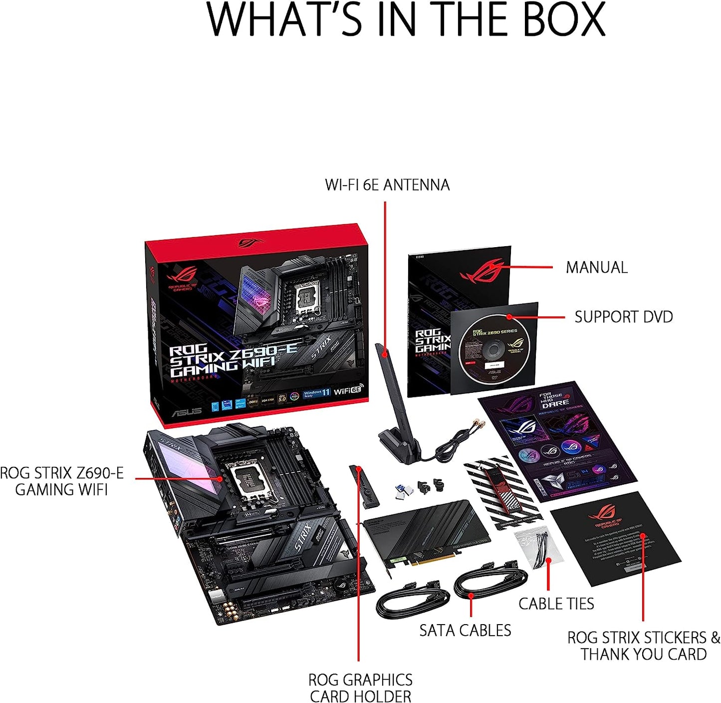 ASUS ROG Strix Z690-E Gaming WiFi 6E LGA 1700(Intel 12th Gen) ATX gaming motherboard(PCIe 5.0,DDR5,2.5 Gb LAN,Thunderbolt 4,5xM.2,1xPCIe 5.0 M.2,ROG Hyper M.2 Card,Front panel USB 3.2 Gen 2x2 Type-C)