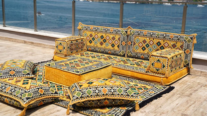 Arabic Floor Seating, Loveseat Sofas, Traditional Floor Pillow, Arabic Majlis, Moroccan Cushion, Ethnic Floor Cushion, Sofa Set (Sofa Only)