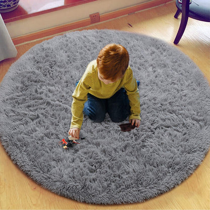 Tinyboy-hbq Area Rugs Shaggy Carpet for Living Room Bedroom Large Fluffy Carpet Modern Non-Slip Mat Multisize Rug Indoor Home Decor (Gray White, 80 x 120 cm)