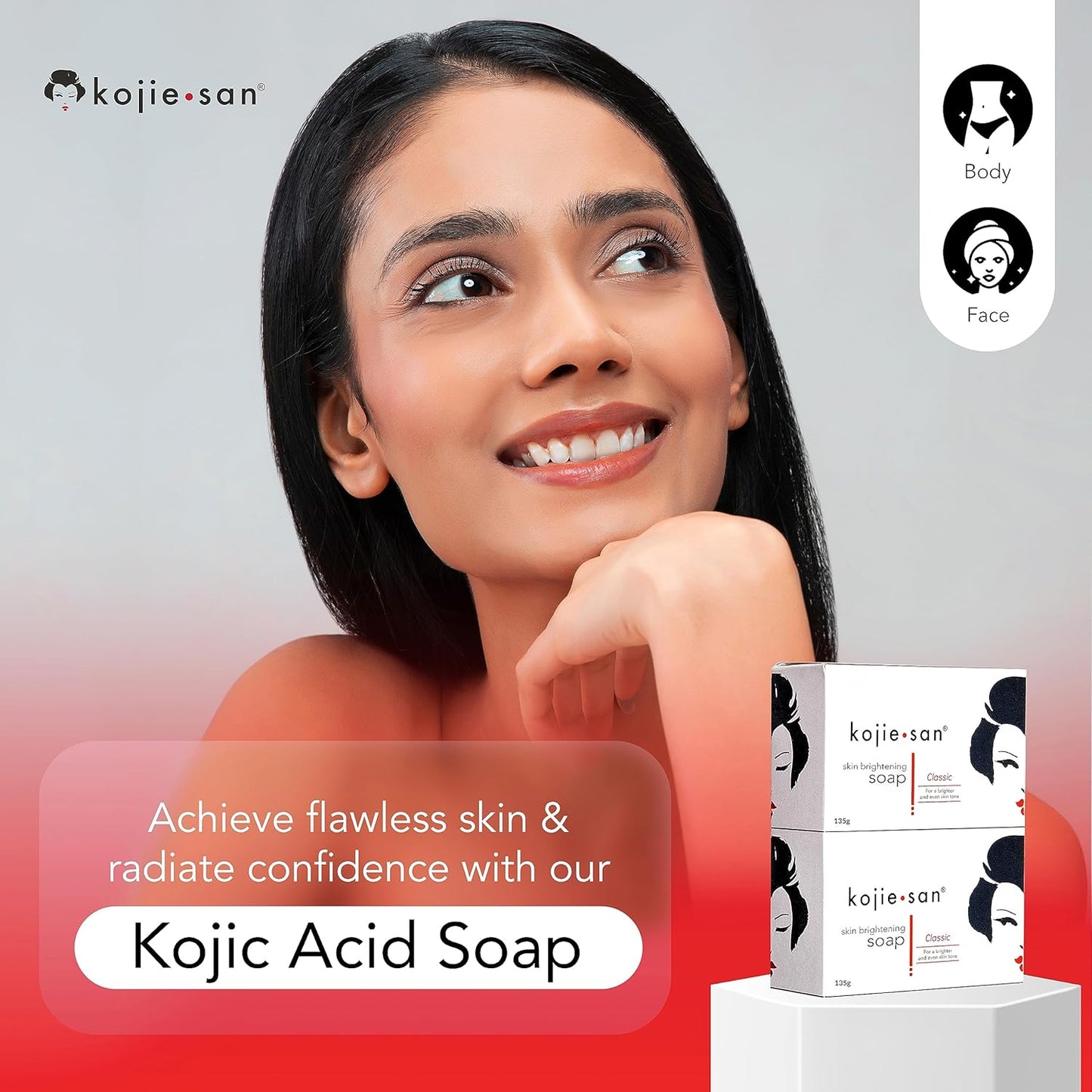 Kojie San 3 x 65G Kojie San Skin Kojic Acid Lightening Soap in Industry-leading Frustration Free Packaging