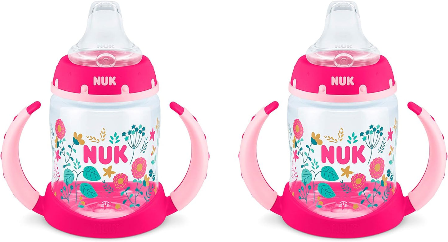 NUK Large Learner Cup, 10 oz, 2 Pack, 9+ Months, Timeless Collection, Amazon Exclusive, 70013, 2 Count (Pack of 1)