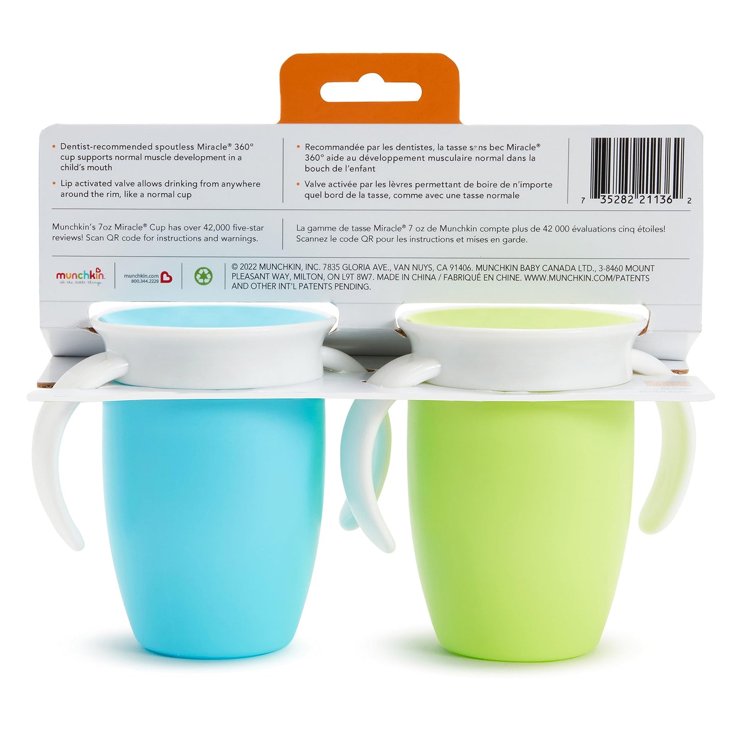 7oz Miracle® 360° Trainer Cup - 2pk (Blue/Green)