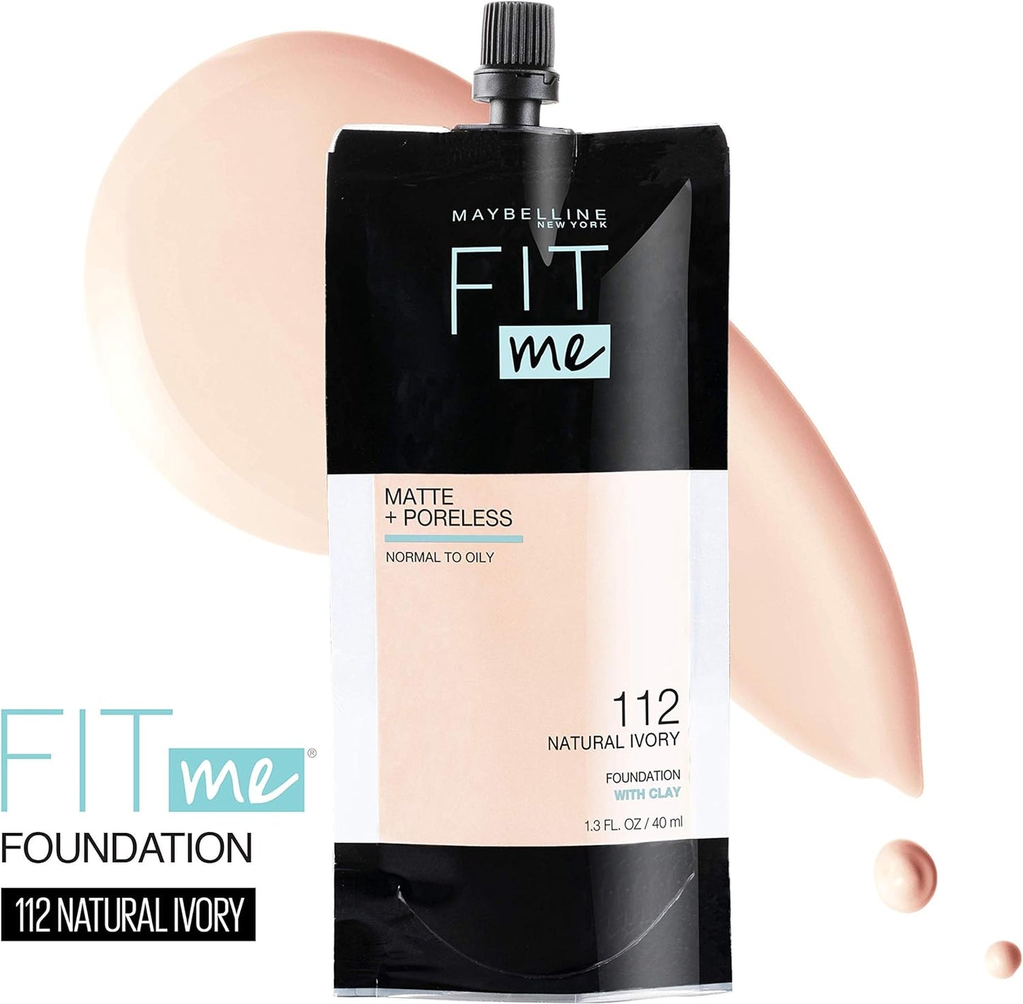 Maybelline Fit Me Matte + Poreless Liquid Oil-Free Foundation Makeup, Soft Tan, 1 Count (Packaging May Vary)