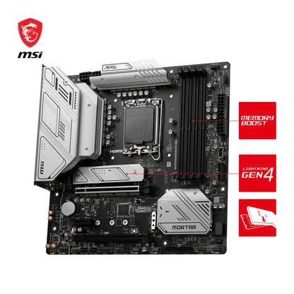 MSI PRO B760-P WIFI DDR4 Motherboard, ATX - Supports Intel 12th & 13th Gen Core Processors, LGA 1700 - DDR4 Memory Boost 5333+MHz/OC, PCIe 4.0 x16 Slots, M.2 Gen4 Slots, 2.5G LAN, Wi-Fi 6E