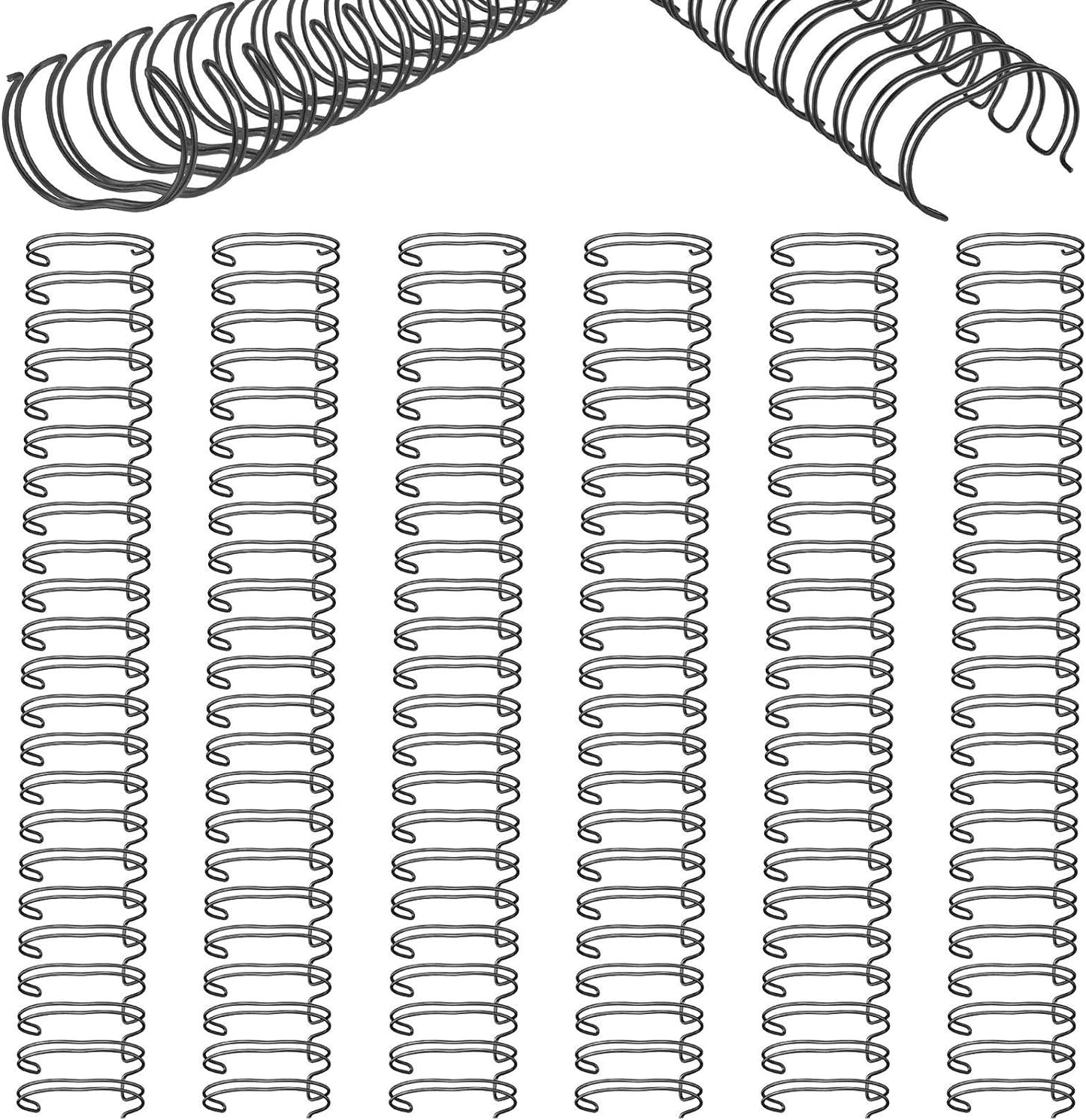 Zonon 6 Pieces Binding Wire Twin Loop Wire Binding Spines Double Loop Binding Wire 1 Inch Cinch Wire Binding Diameter 23 Holes for Teacher Student Document Notebook Making