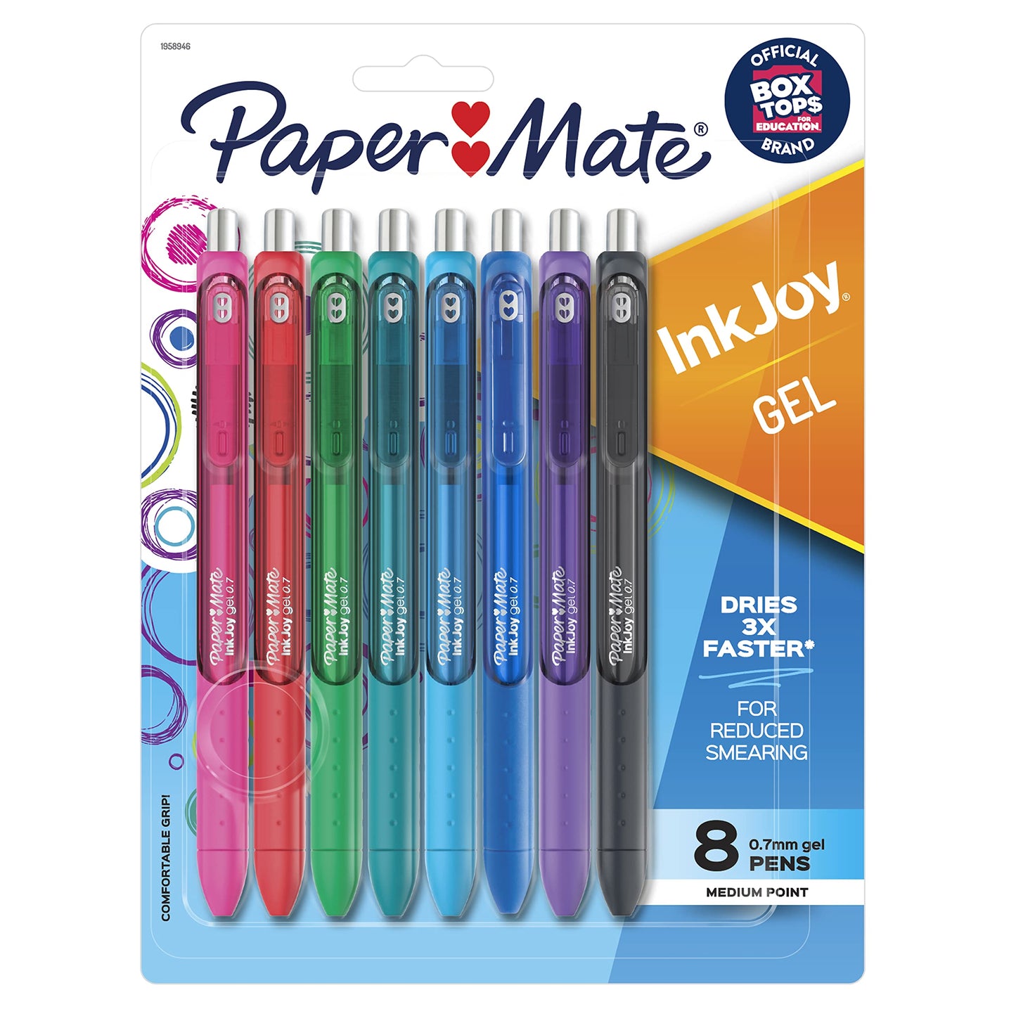 Paper Mate Inkjoy Gel Retractable Pen, 0.7Mm, Ink, Pack Of 14, Assorted (1951636)