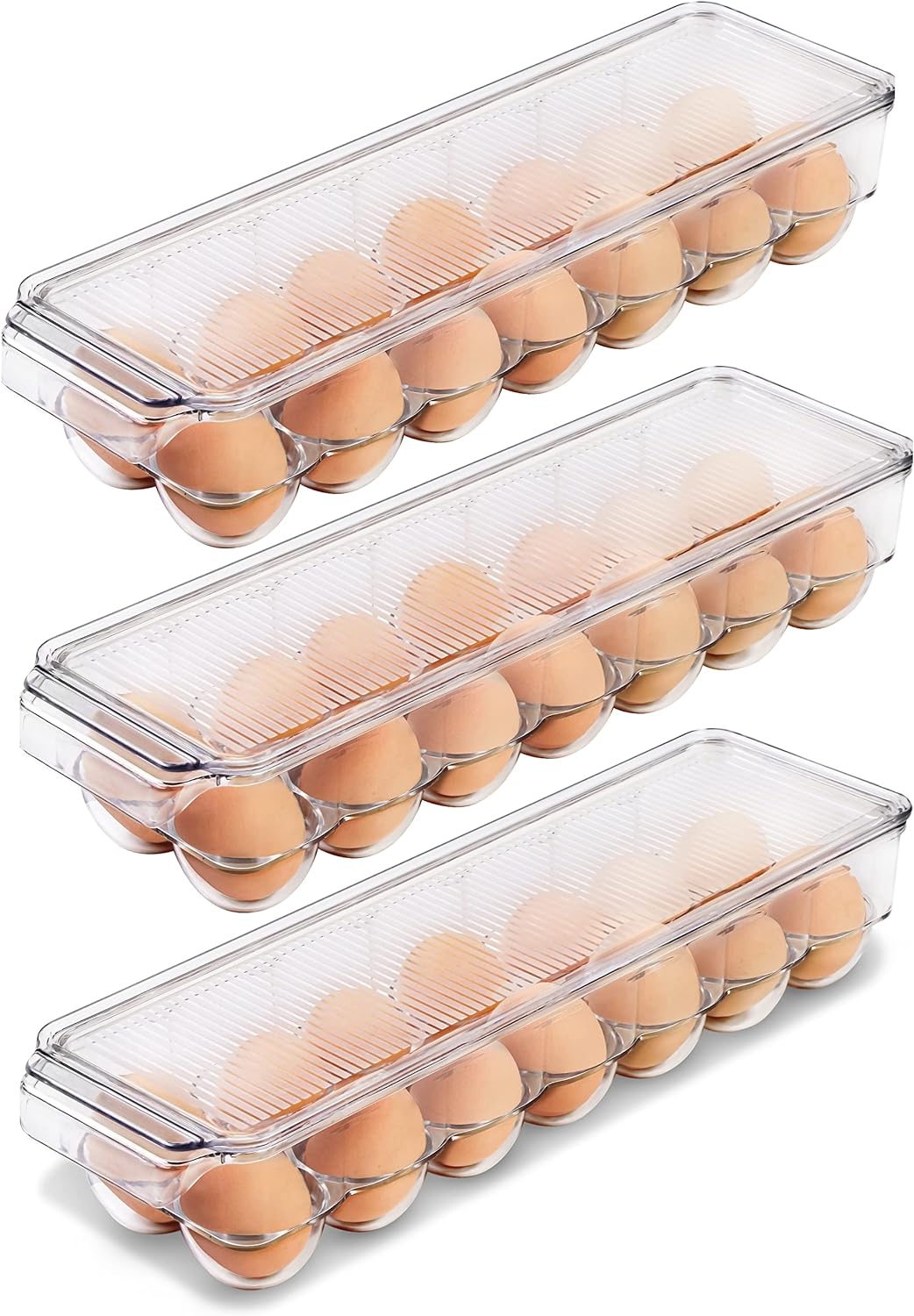 Utopia Home Egg Container For Refrigerator - 14 Egg Container With Lid & Handle, Egg Holder For Refrigerator, Egg Storage & Egg Tray (Pack of 1)