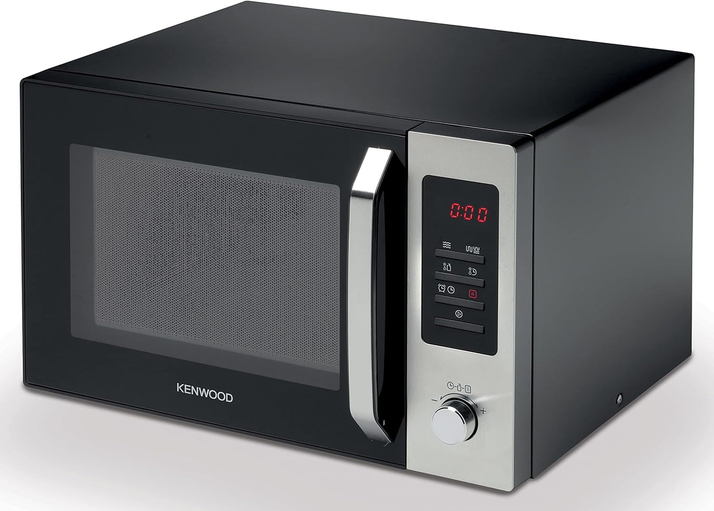 KENWOOD 30L Microwave Oven with Grill, Digital Display, 5 Power Levels, Defrost Function, Stainless Steel, Auto Menu, 95 Minutes Timer, Clock Function 1000W MWM30.000BK Black/Silver