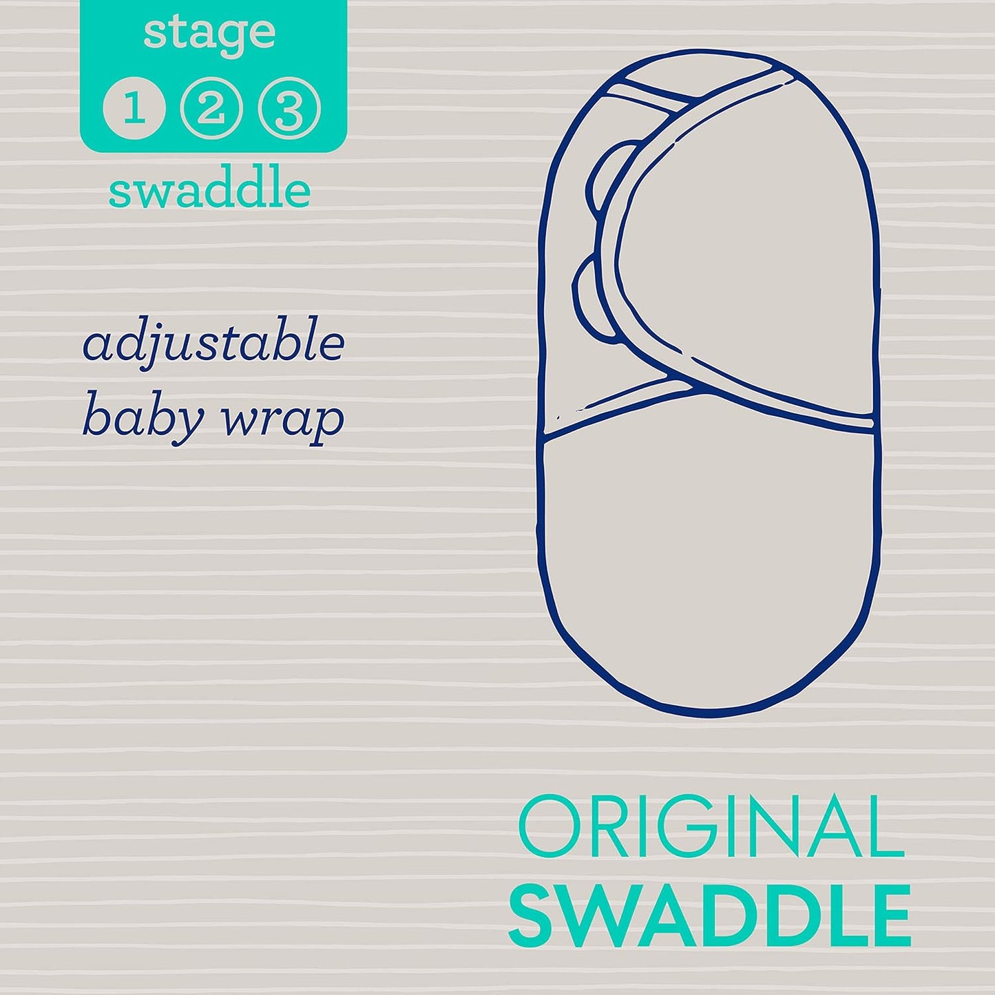 SwaddleMe Original Swaddle – Size Large, 3-6 Months, 2-Pack (Feather Stripe)