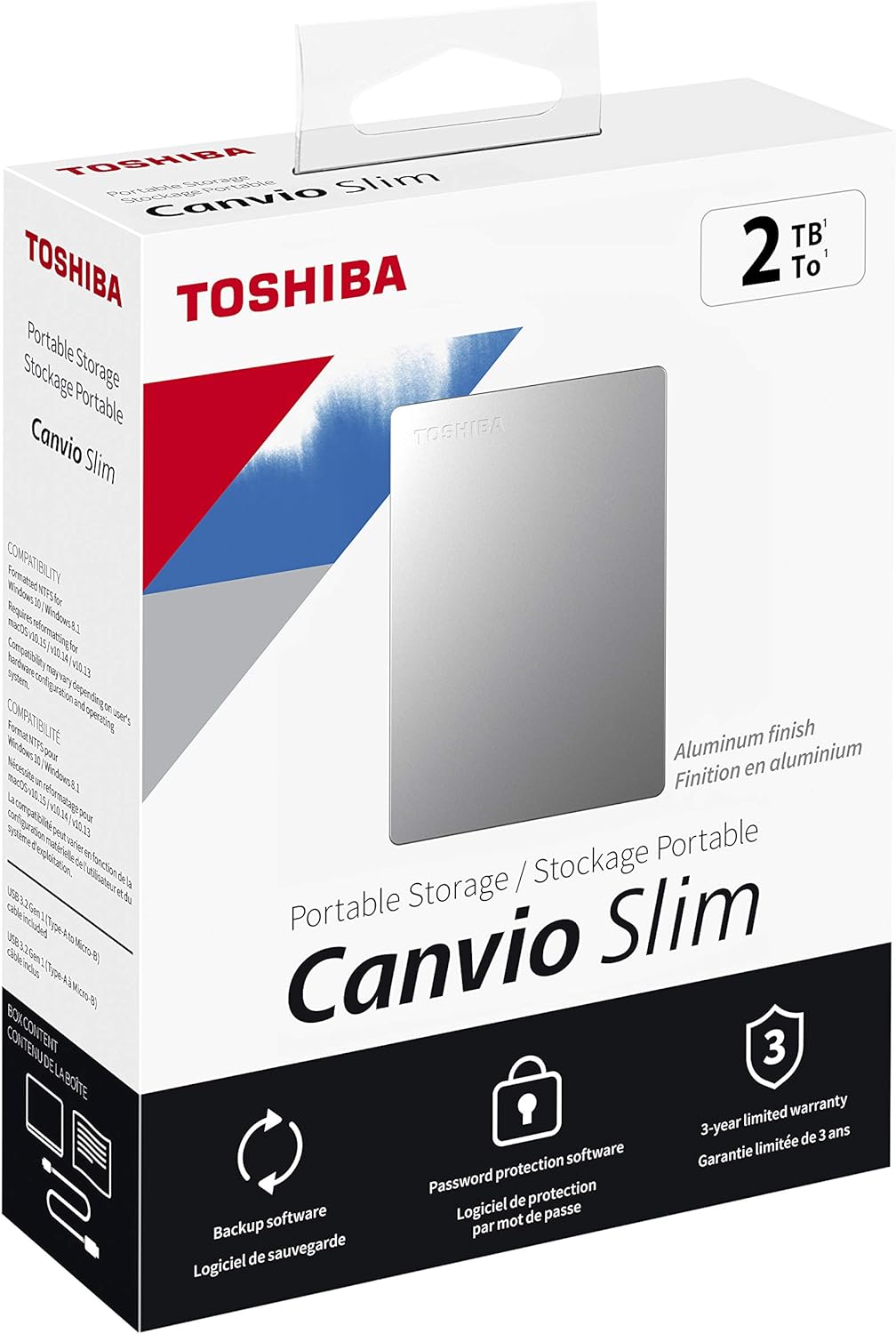 Toshiba Canvio Partner 2TB Portable 2.5’’ External Hard Drive, USB 3.2, Mac & Windows compatible. Xbox, PS4