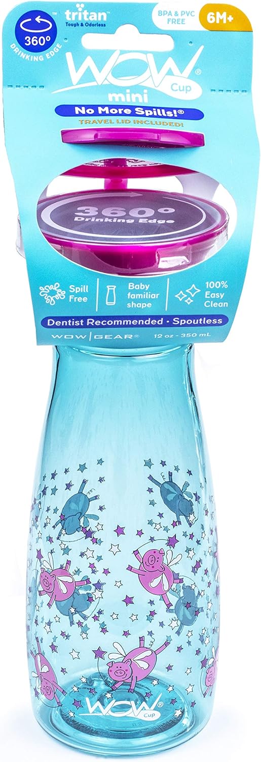 WOW CUP MINI 360 Sippy Cup, 12 oz / 350 ml (Teal Blue)